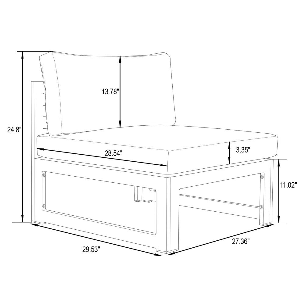 Chelsea 4-Piece Middle Patio Chairs Black Aluminum With Cushions. Picture 7