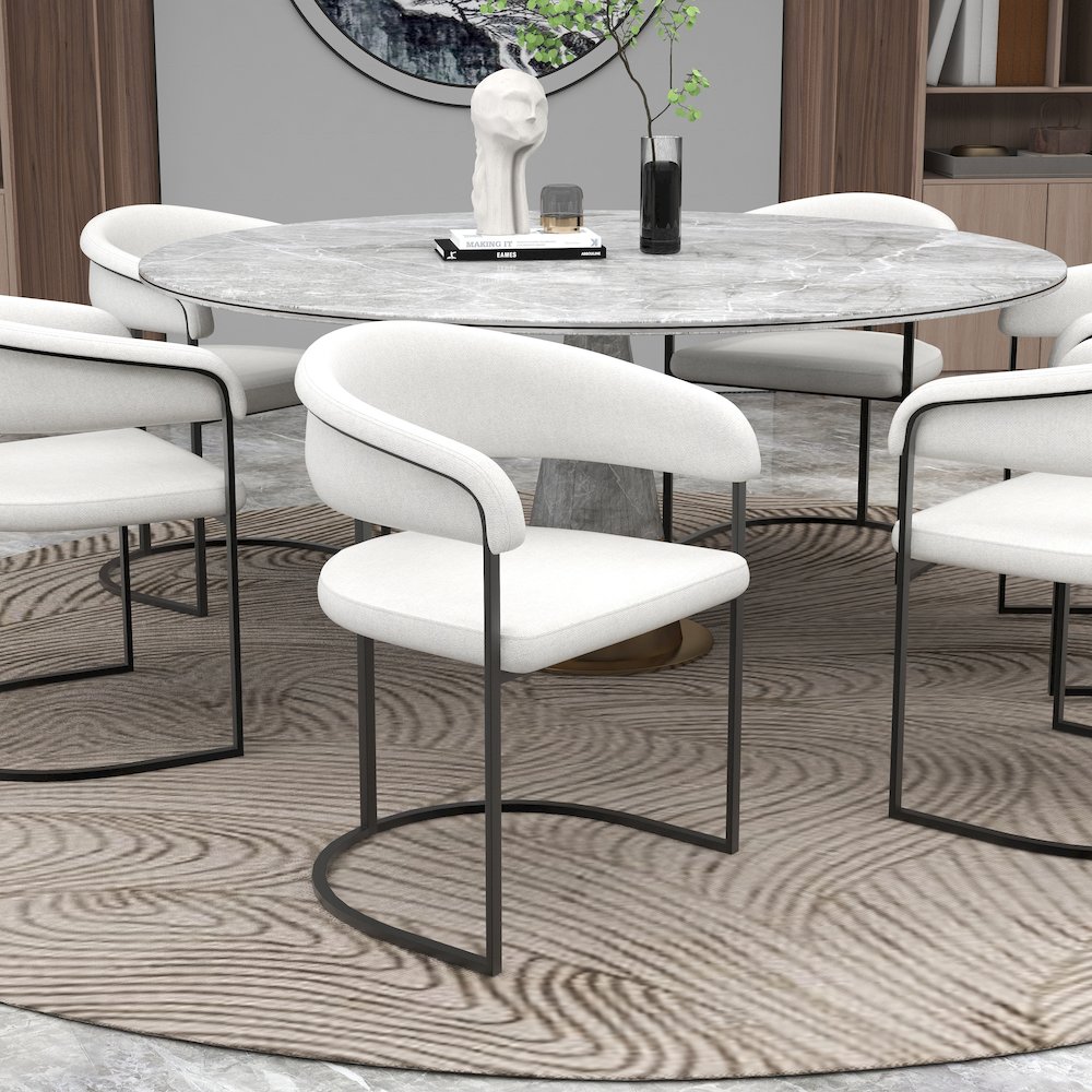 Aero Collection Modern Dining Chair in White Set of 4. Picture 11