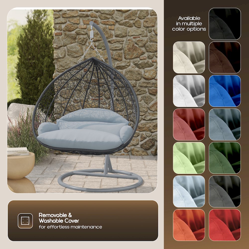 Recluse Collection Modern Outdoor Swing Chair. Picture 7