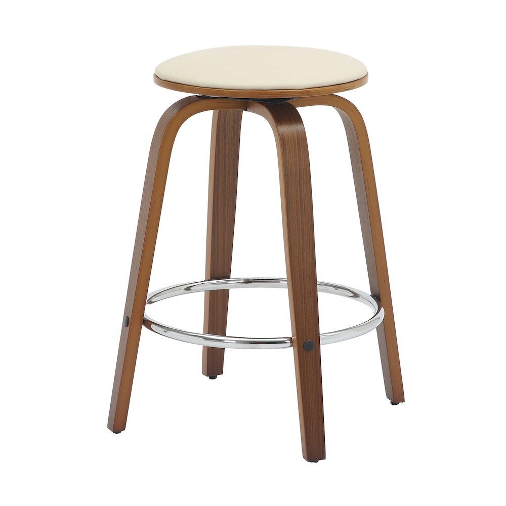 Wooden Counter Stool Pelya Collection Modern Style Walnut color in Light Taupe. Picture 12