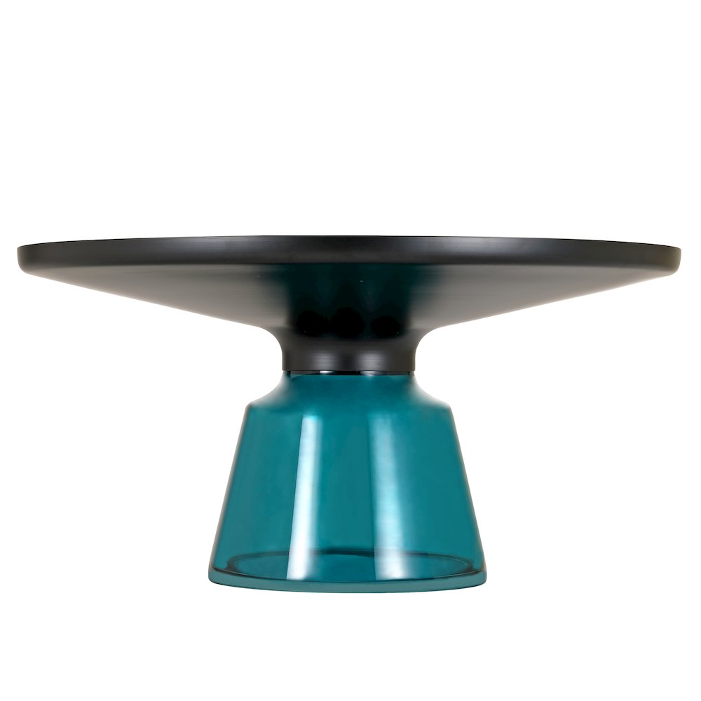 Tully Collection Glass Coffee Table Blue glass, Black Rim with Black Glass top. Picture 10