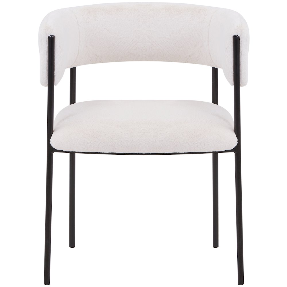 Gavin Series Modern Chair Black Frame in Beige Velvet. Picture 7