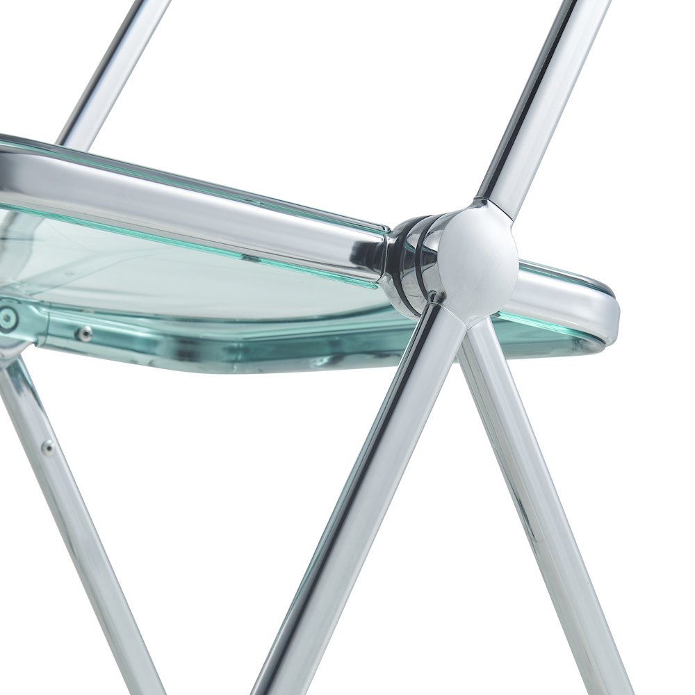 Lawrence Acrylic Folding Chair With Metal Frame, Set of 2. Picture 14