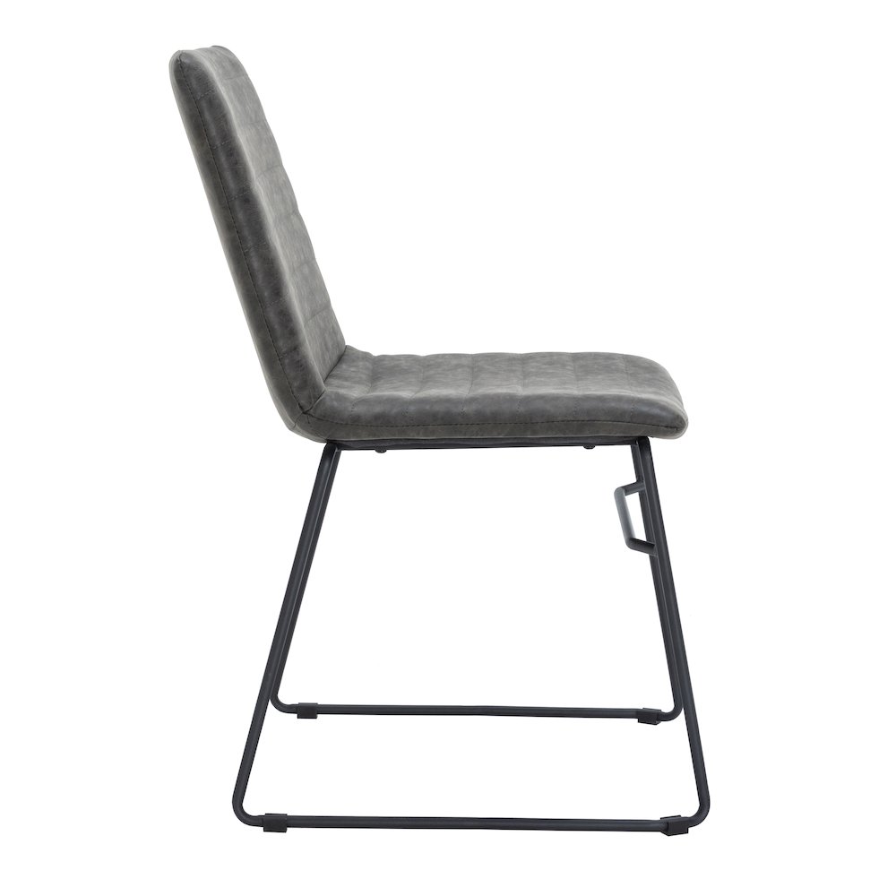 Zylar Series Office Guest Chair in Charcoal Leather. Picture 14