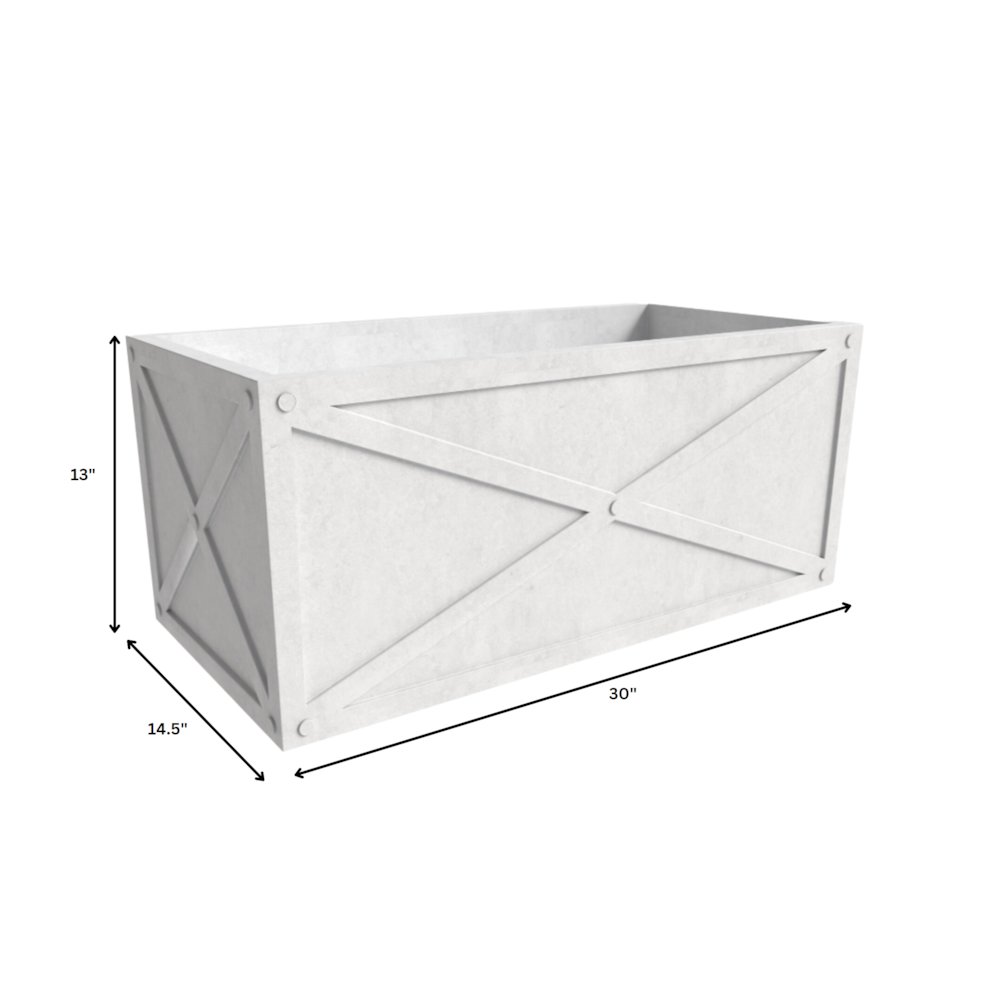 Bonsai Series Rectangle Poly Stone Planter in White 14.6 x 13 30 Long. Picture 10
