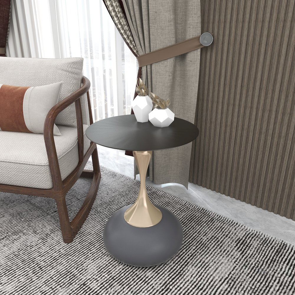 Savoy Collection Modern End Table In Grey. Picture 6