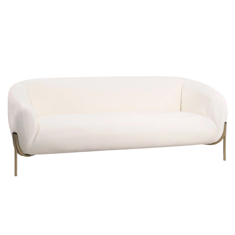 Zuno Three-Seater Sofa Upholstered in Velvet Wide Couch. Picture 7