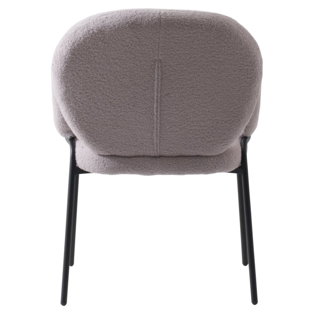 Celestial Series Boucle Dining Arm Chair, Black Frame with Grey Fabric Set of 2. Picture 6