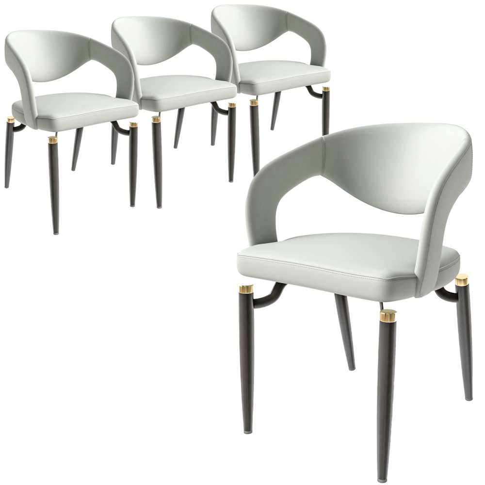 Entice Collection Modern Dining Chair Set of 4 in Grey. Picture 10
