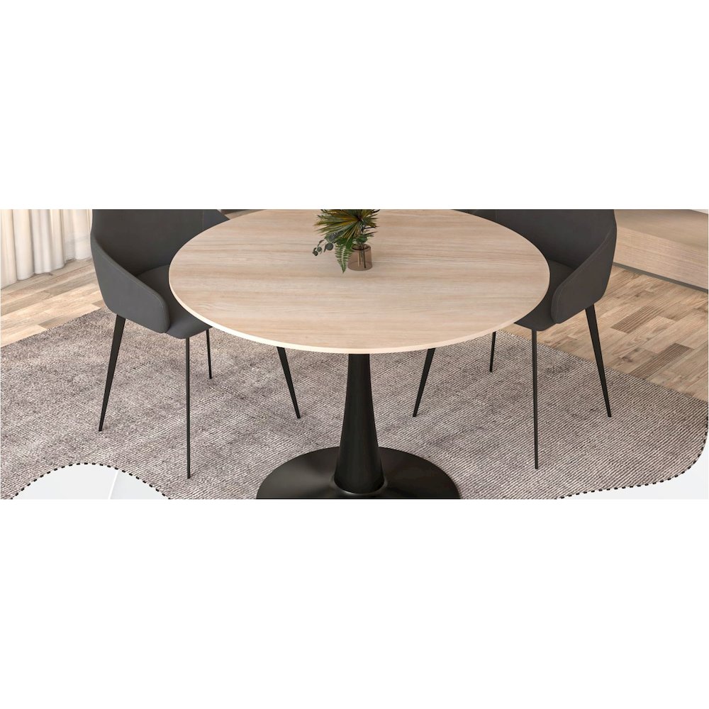 Bristol 40" round dining table Black base with marbled MDF top. Picture 26