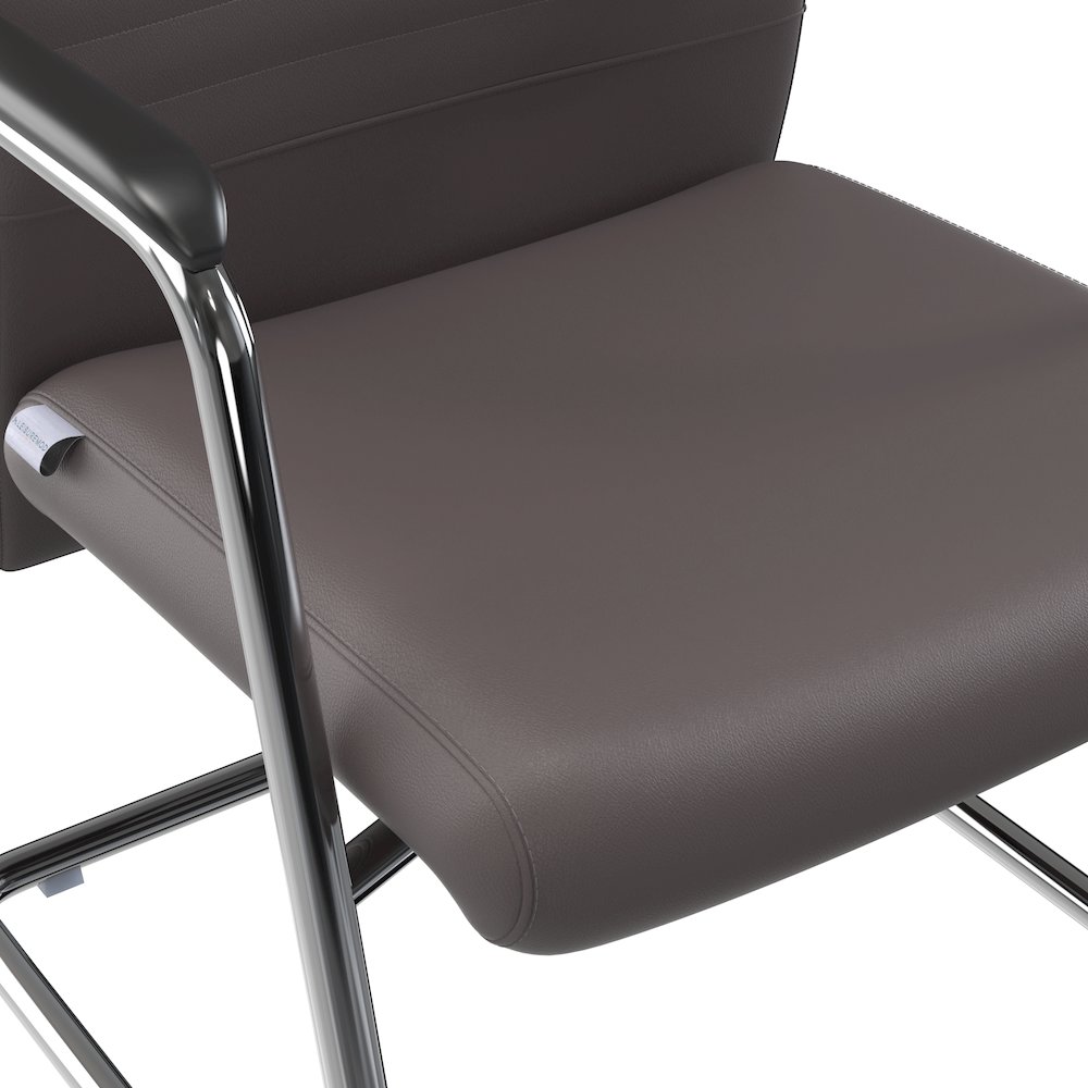 Aleen Series Guest Office Chair In Grey Leather. Picture 28