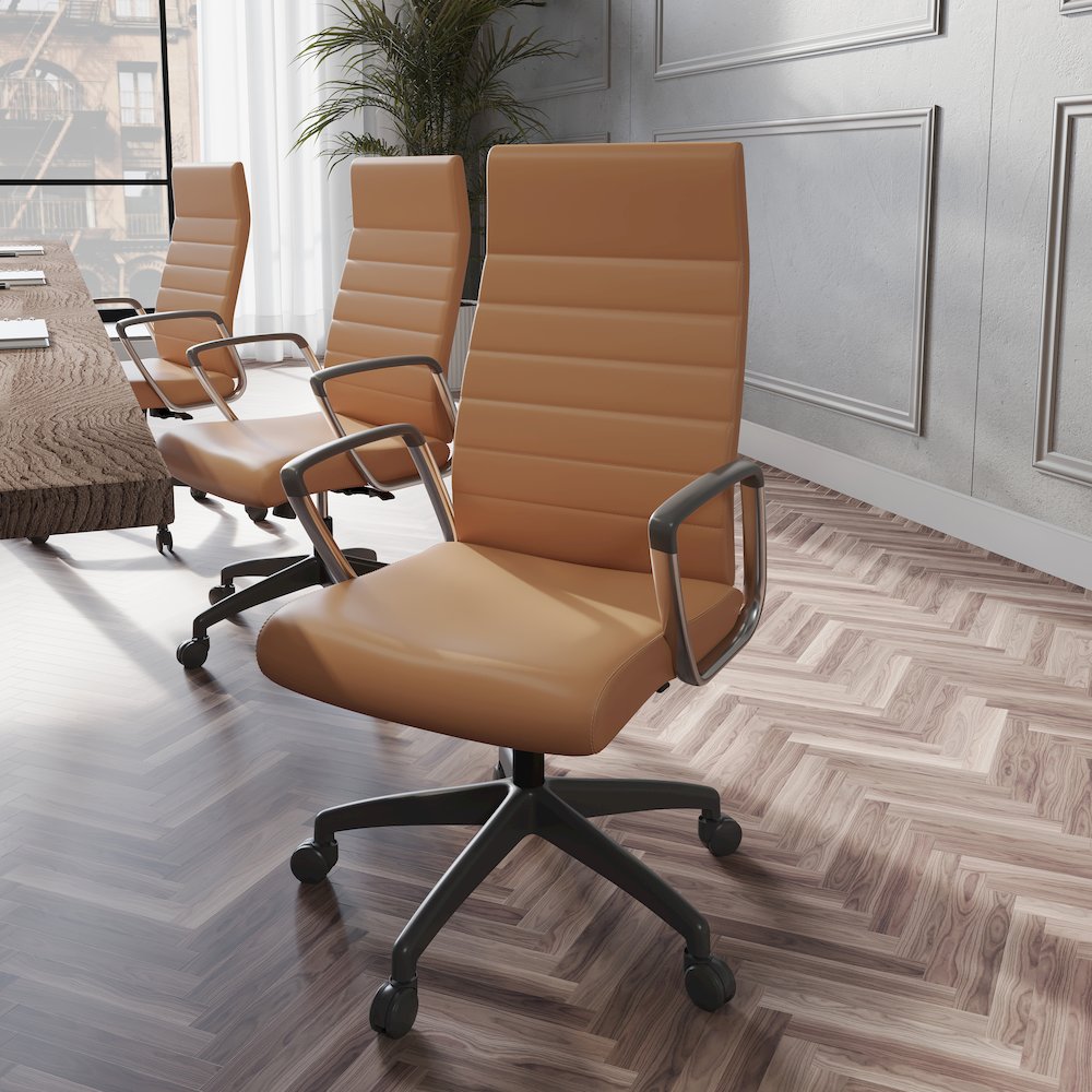 Hilton Modern High-Back Leather Office Chair. Picture 8