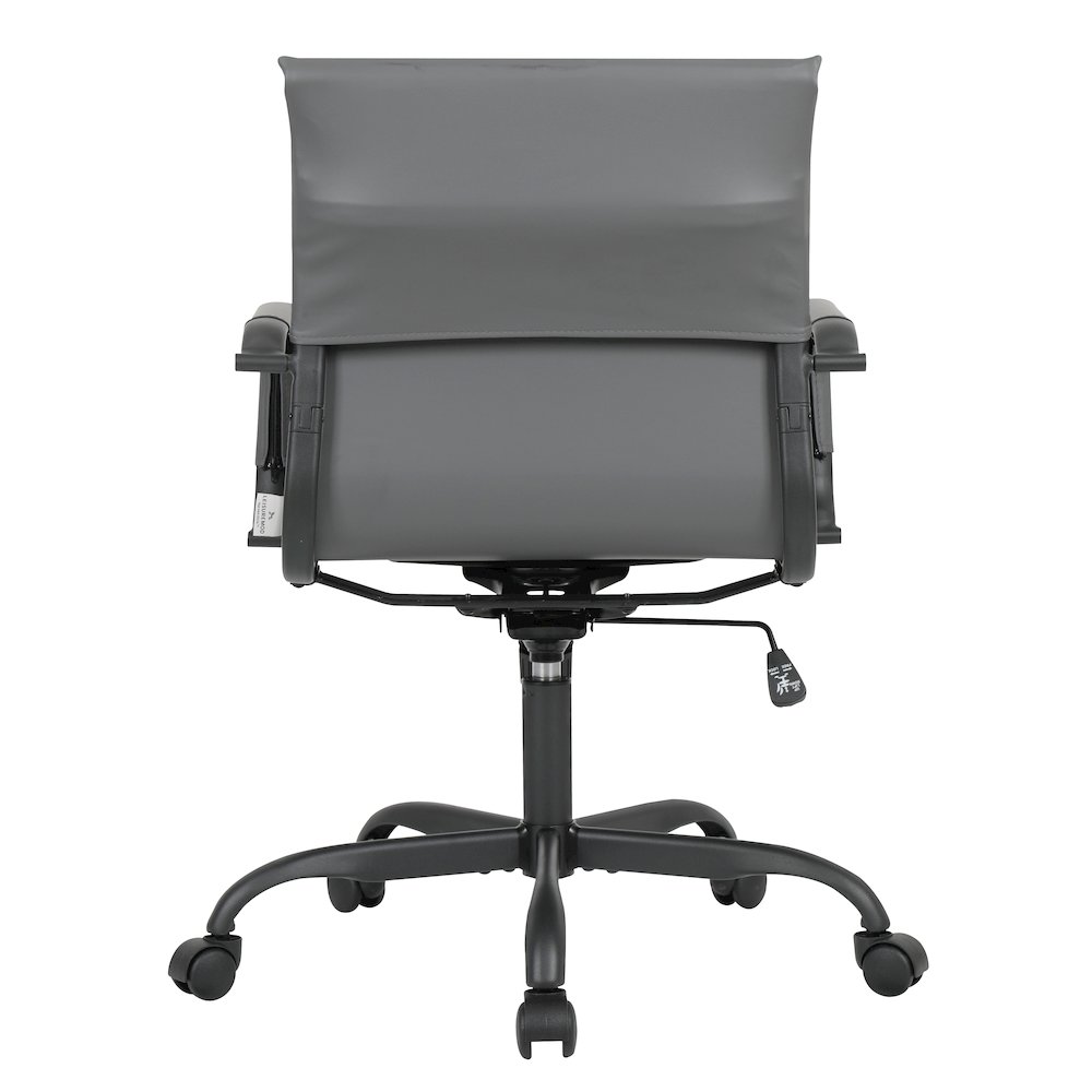 Harris Leather Home Office Chair in Grey With Black Frame. Picture 32