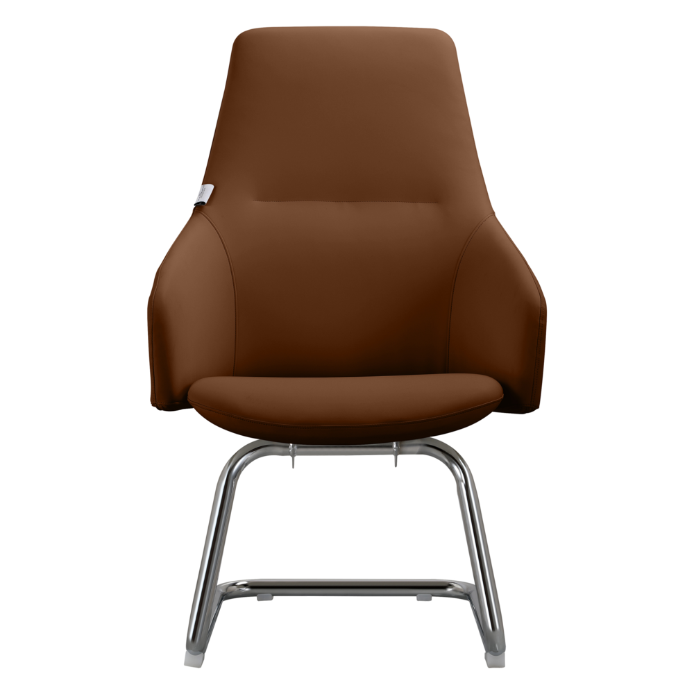 Celeste Series Guest Office Chair in Dark Brown Leather. Picture 3