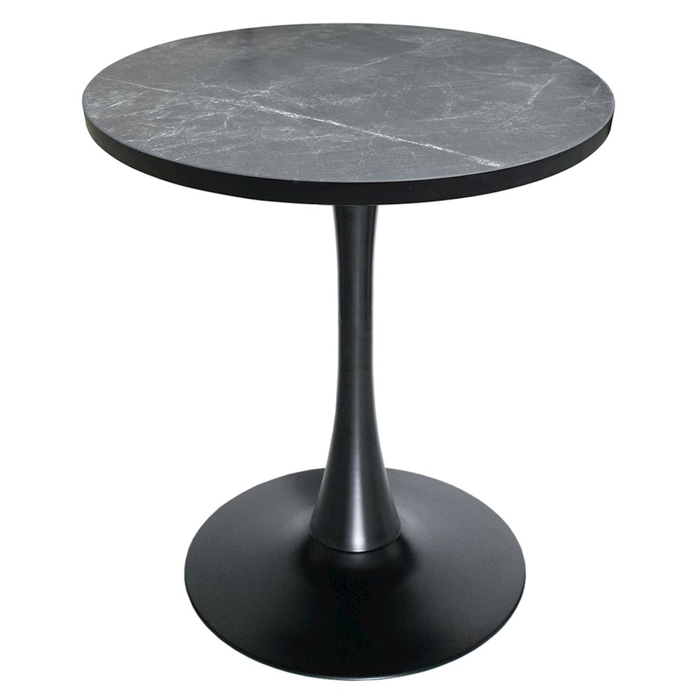 Bristol Dining table, Black Base with 27 Round Marbleized Black MDF top. Picture 4