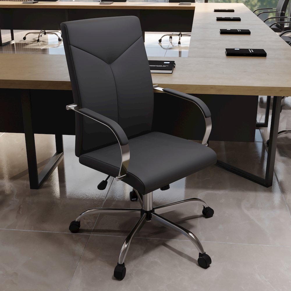 Sonora Modern High-Back Leather Office Chair. Picture 15
