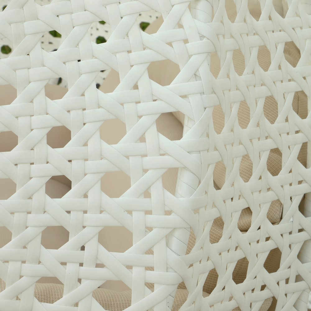 White Wicker Hanging 2 person Egg Swing Chair. Picture 9