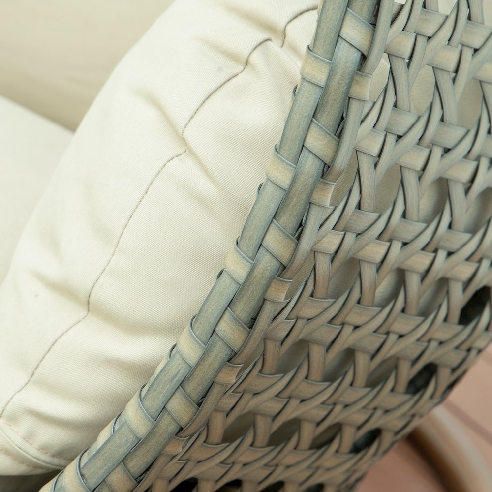 Beige Wicker Hanging 2 person Egg Swing Chair. Picture 8