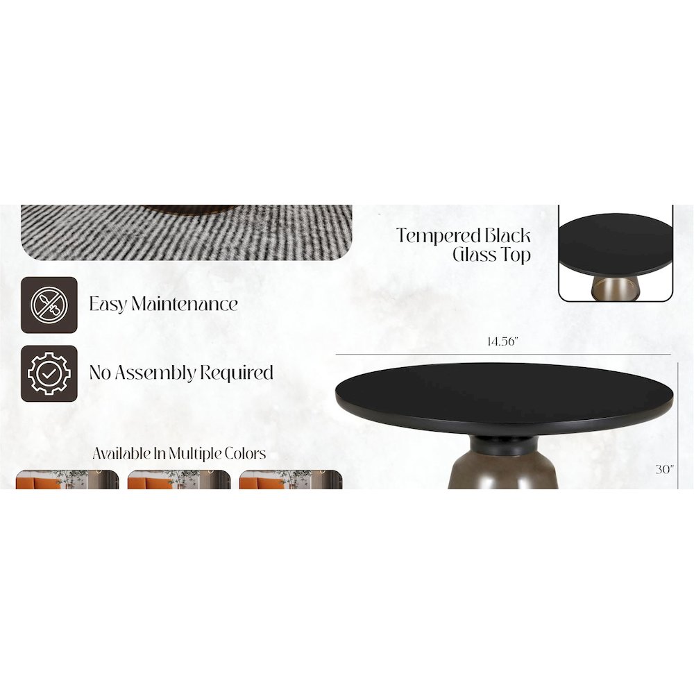 Tully Collection Glass Coffee Table Grey glass, Black Rim with Black GLass Top. Picture 22