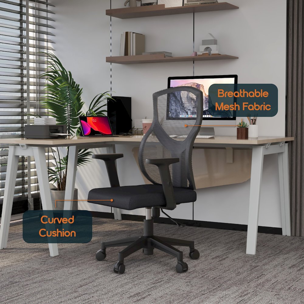 Office Glen Series Office Task Chair In Light Grey. Picture 15