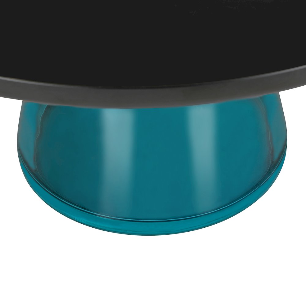 Tully Collection Glass Coffee Table Blue glass, Black Rim with Black Glass top. Picture 15