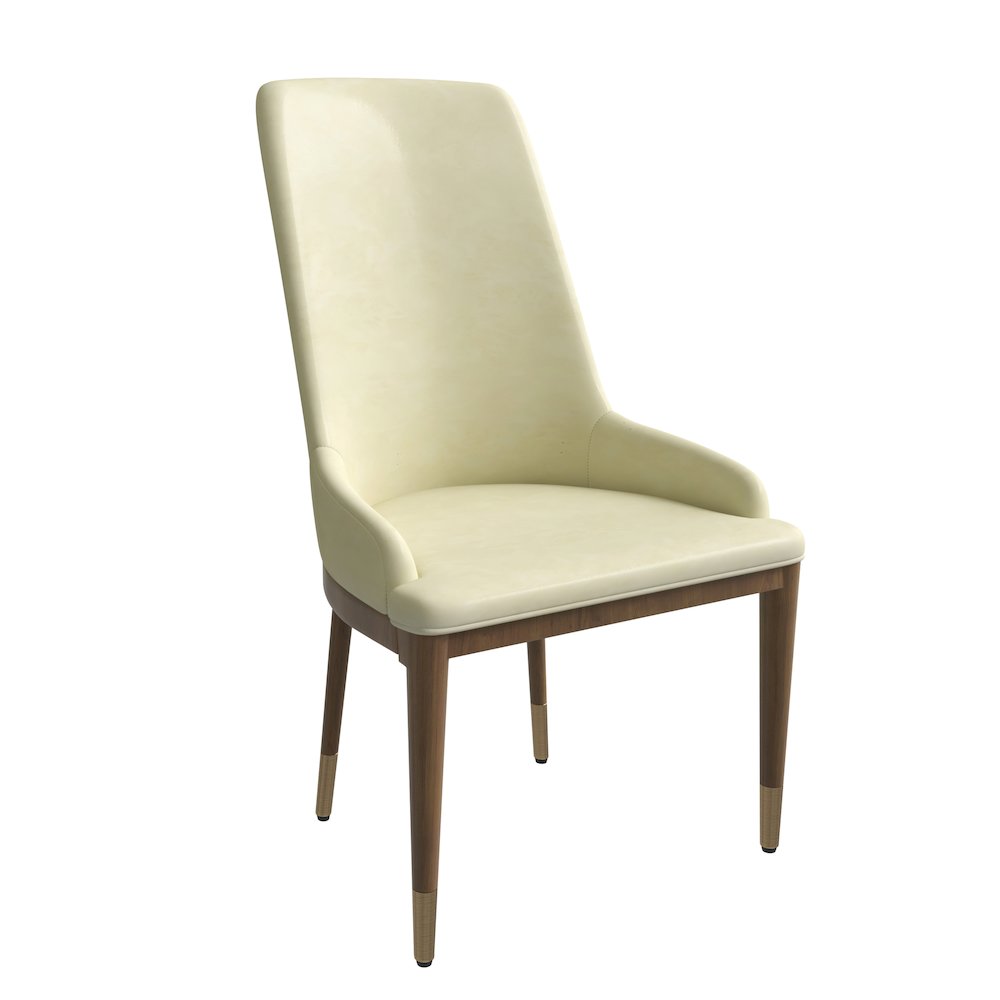 Viva Collection Modern Wooden Dining Chair in Cream Set of 4. Picture 3