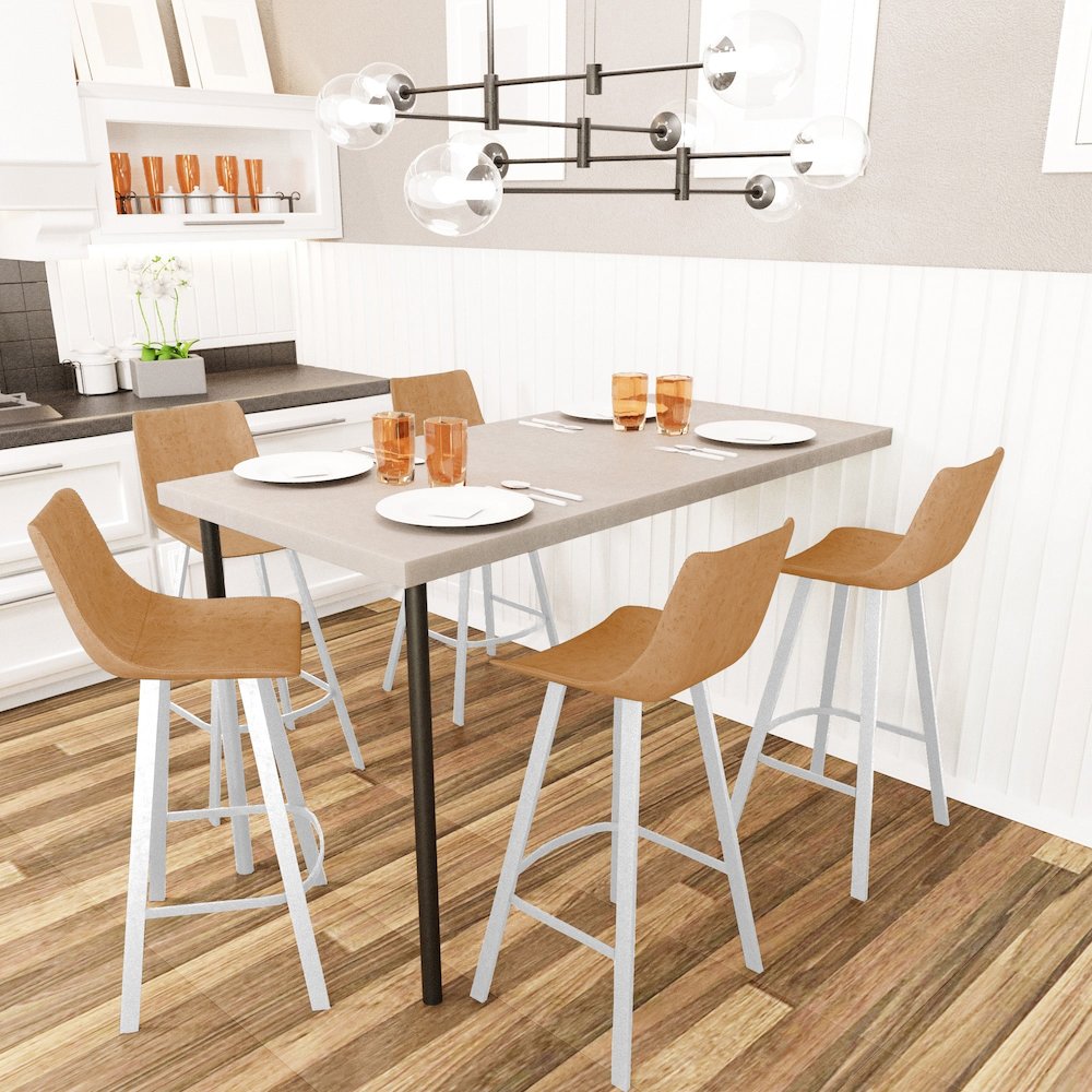 Elland - Bar stool - Light Brown - White Base Set of 2. Picture 10