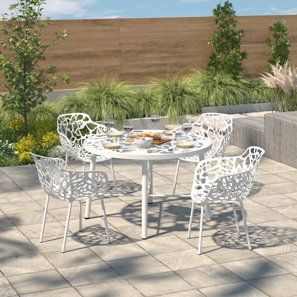 Modern Devon Aluminum Armchair, Set of 4. Picture 1