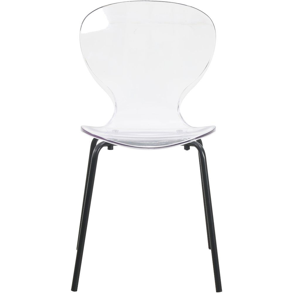 Modern Oyster Transparent Side Chair in Black Base set of 4. Picture 7