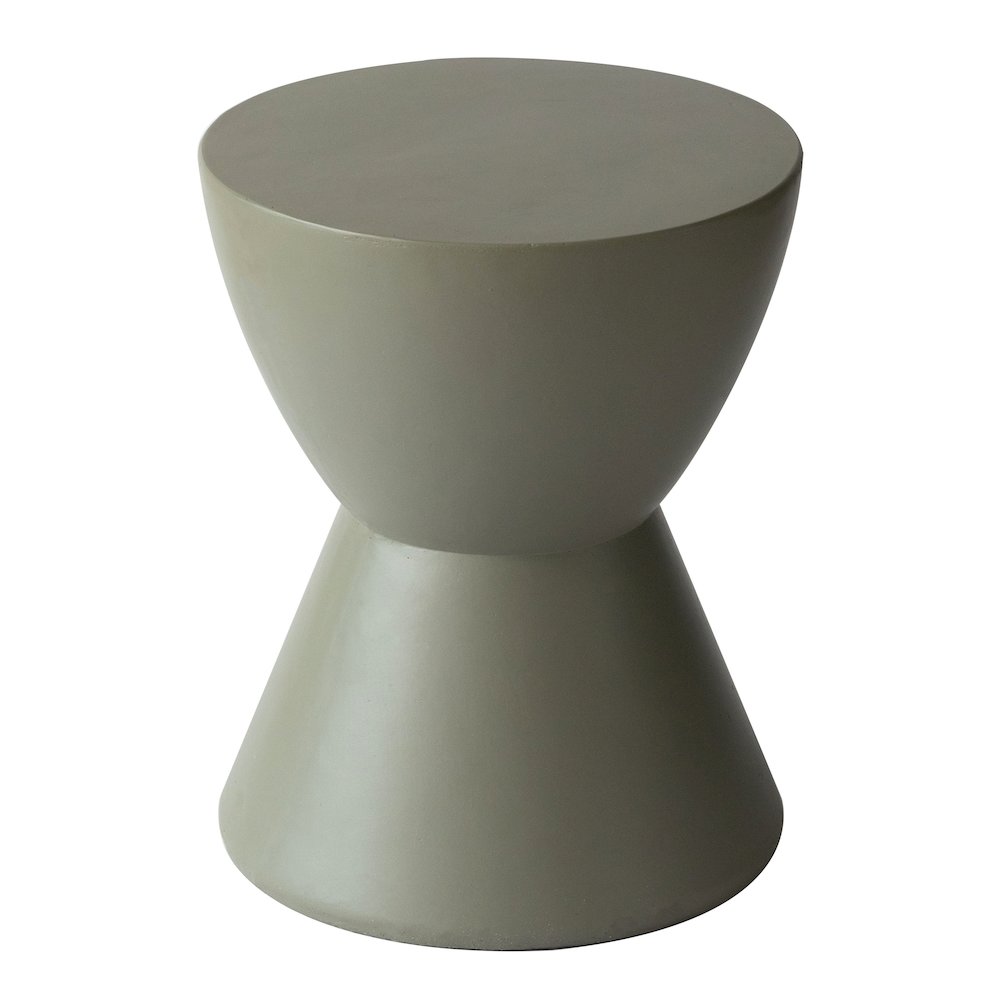Loft Collection Fiberglass Outdoor Side Table in Moss Grey. Picture 18