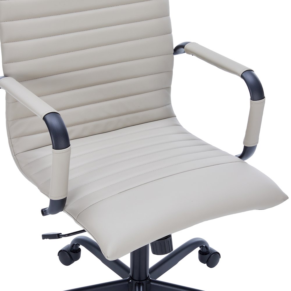 Harris Leather Home High-Back Office Chair in Tan With Black Frame. Picture 16