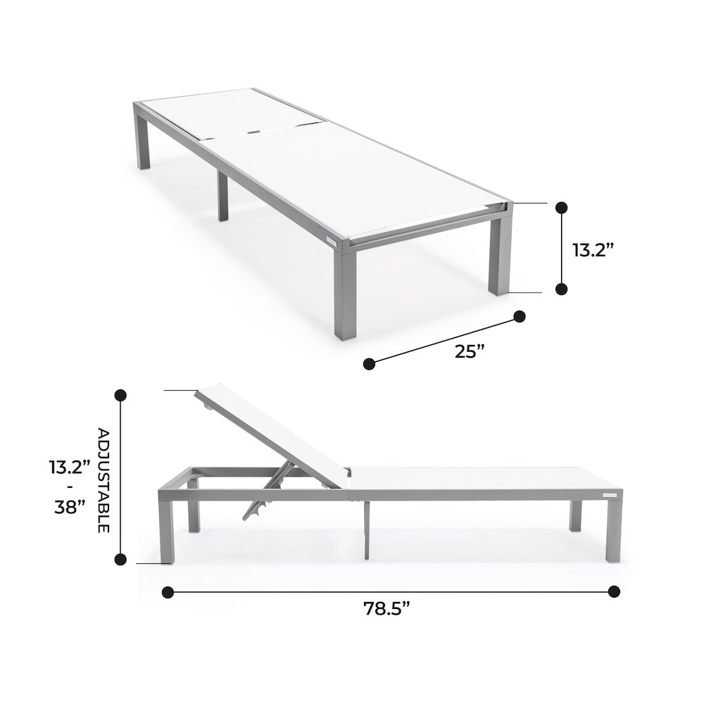 Marlin Patio Chaise Lounge Chair With Grey Aluminum Frame. Picture 6