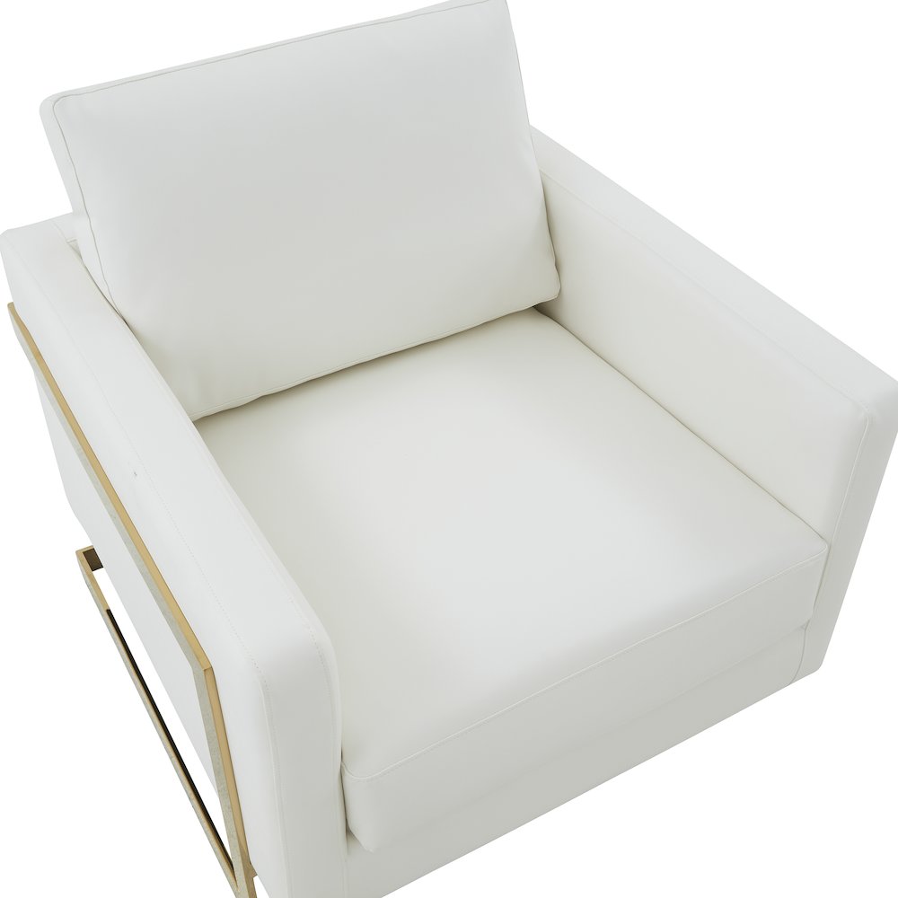 Lincoln Leather Accent Armchair With Gold Frame. Picture 6