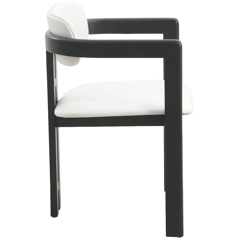 Velo Series Modern Dining Chair in Black Wood with Off White Seat. Picture 7