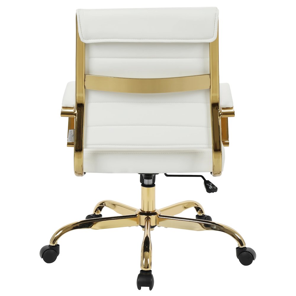 Benmar Home Leather Office Chair With Gold Frame. Picture 19