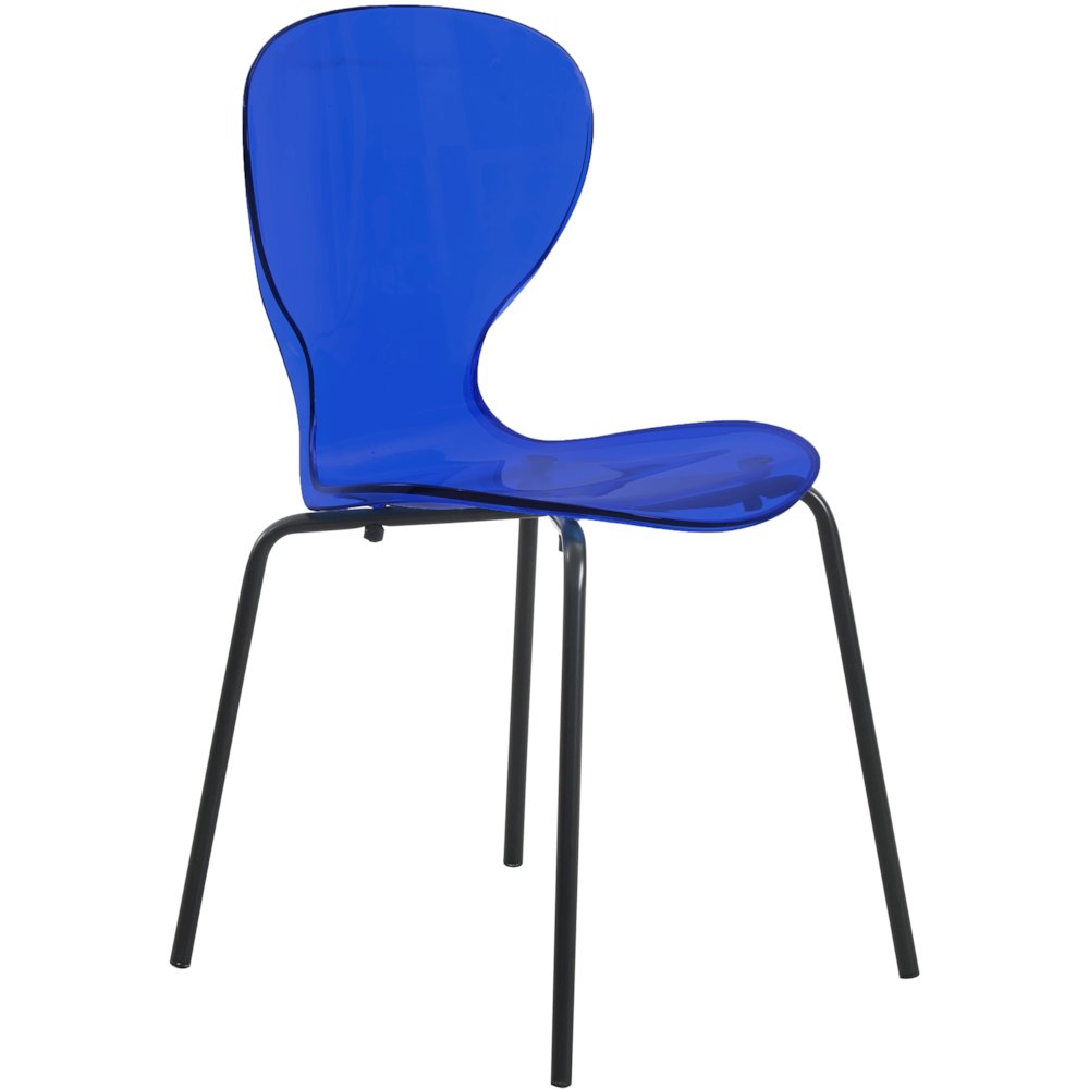 Modern Oyster Transparent Side Chair in Black Base. Picture 10