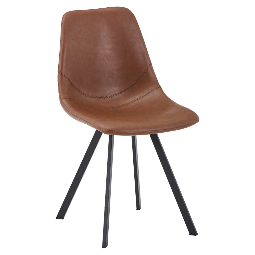 Markley Modern Leather Dining Chair With Metal Legs. Picture 13