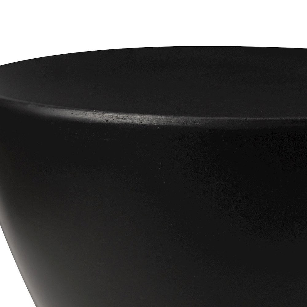 Loft Collection Fiberglass Outdoor Side Table in Black. Picture 9