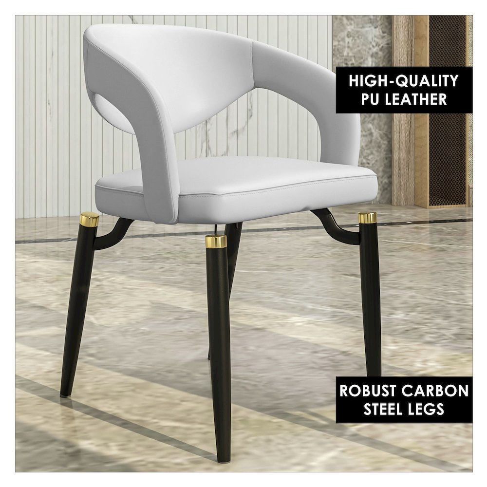 Entice Collection Modern Dining Chair in White. Picture 5