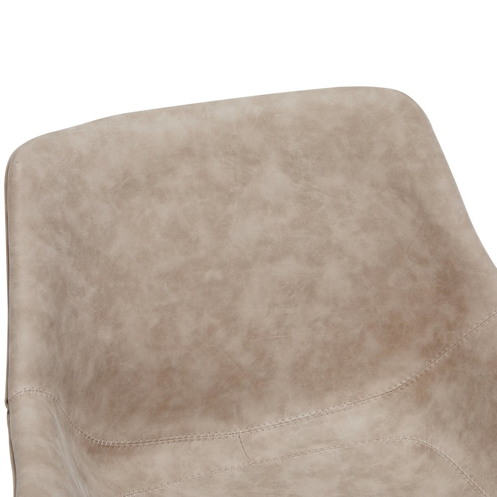 Markley Modern Leather Dining Swival Arm Chair in Taupe. Picture 12