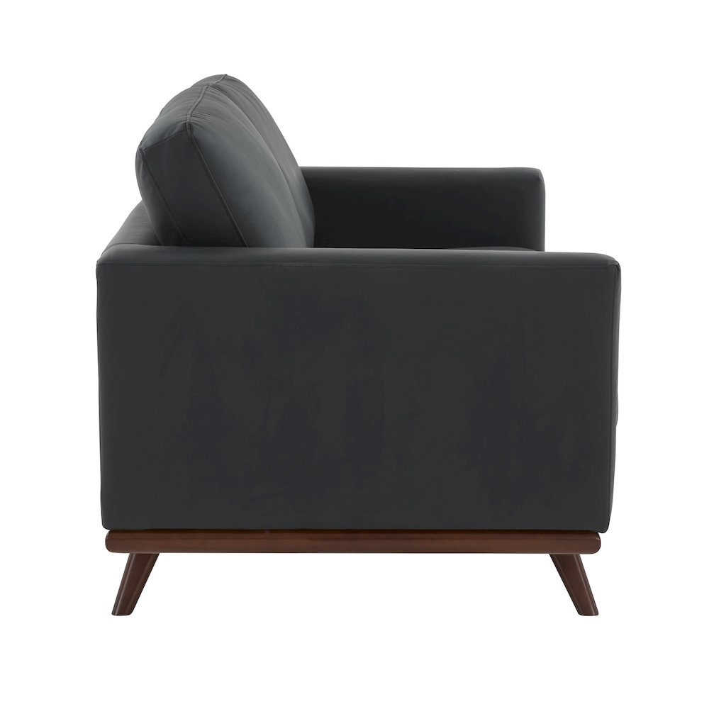 Chester Modern Leather Loveseat With Birch Wood Base. Picture 9