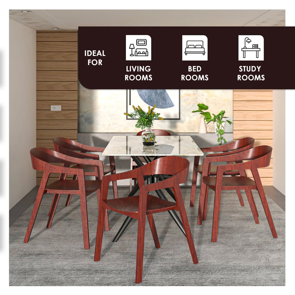 Rivo Collection Elegant Dining Chair in Dark Brown Wood. Picture 6