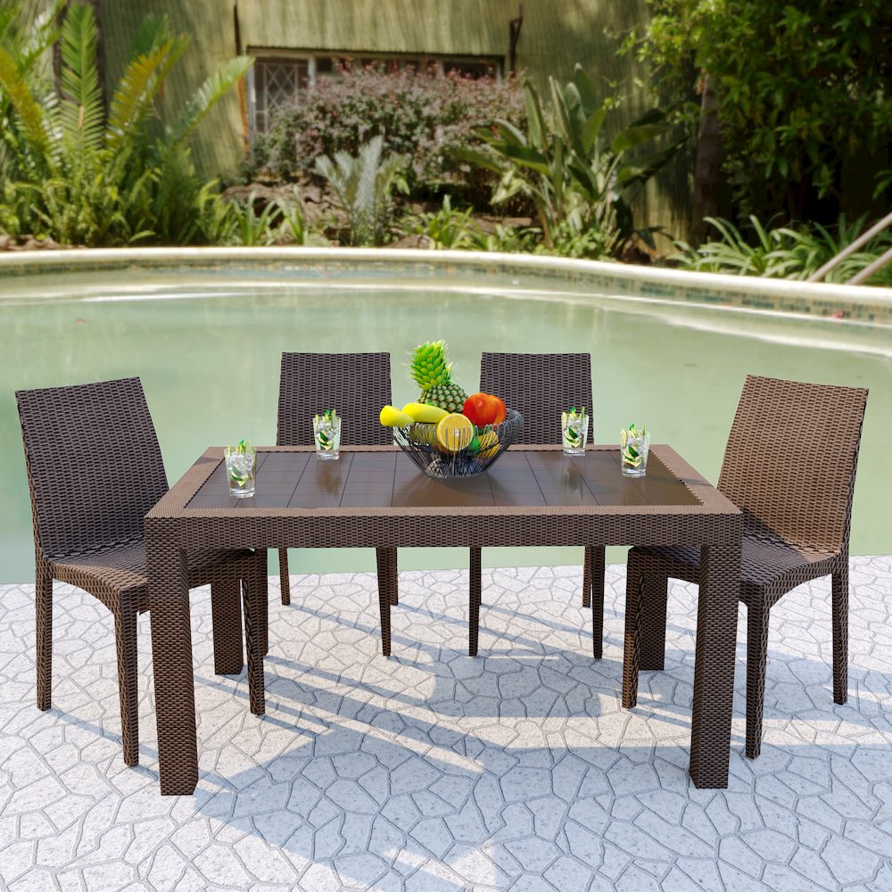 Weave Mace Indoor/Outdoor Dining Chair (Armless), Set of 4. Picture 2