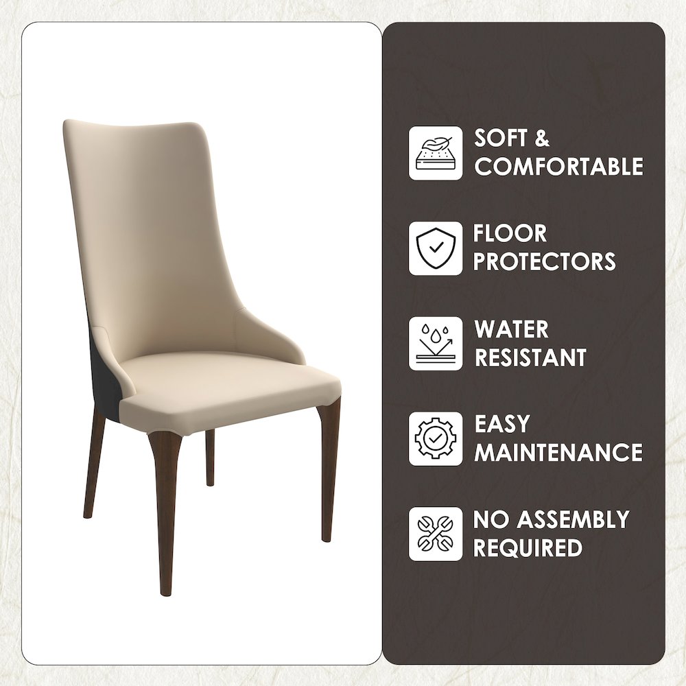 Elm Collection Modern Wooden Dining Chair In Grey. Picture 21