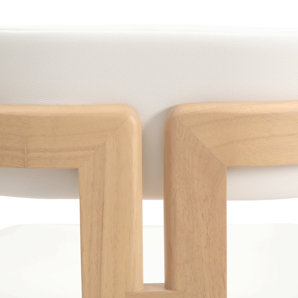 Velo Series Modern Dining Chair in Natrual Wood with White Seat. Picture 16
