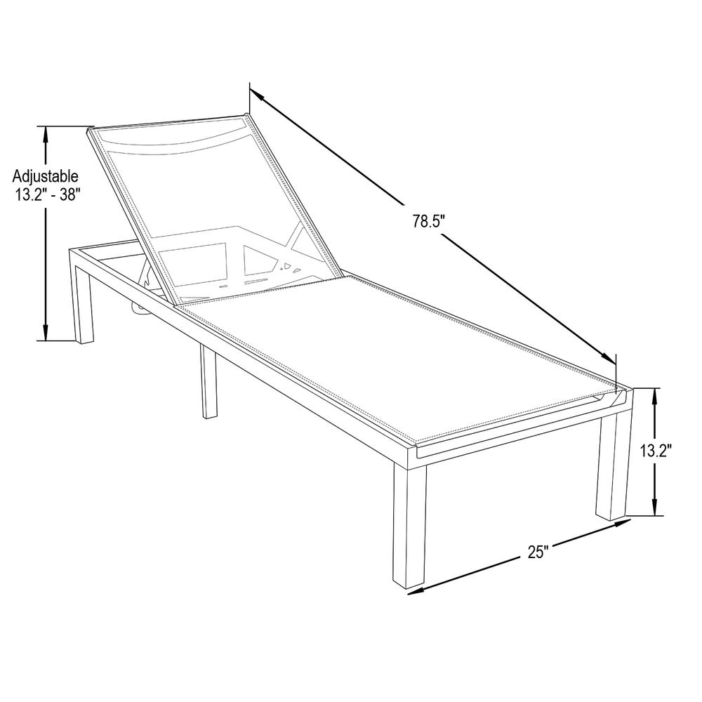 Aluminum Outdoor Patio Chaise Lounge Chair Set of 2. Picture 11