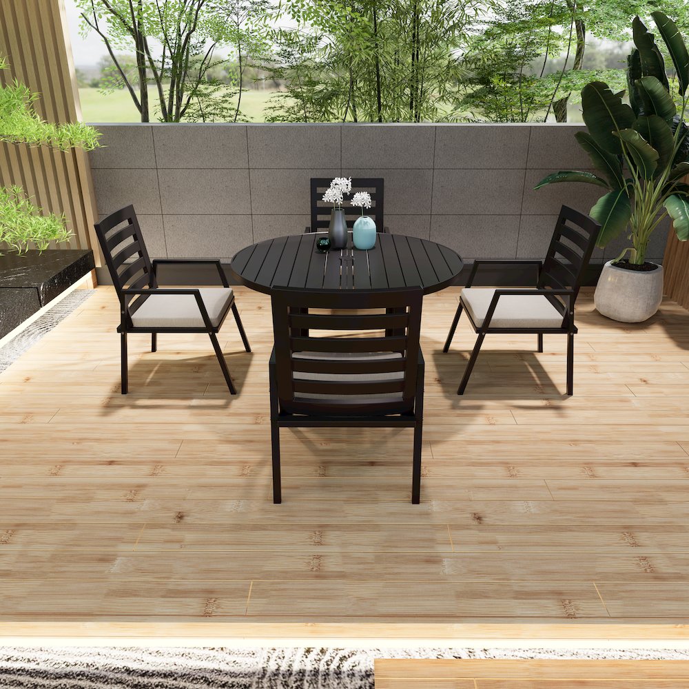 Chelsea 60″ Round Outdoor Aluminum Dining Table for Patio. Picture 10