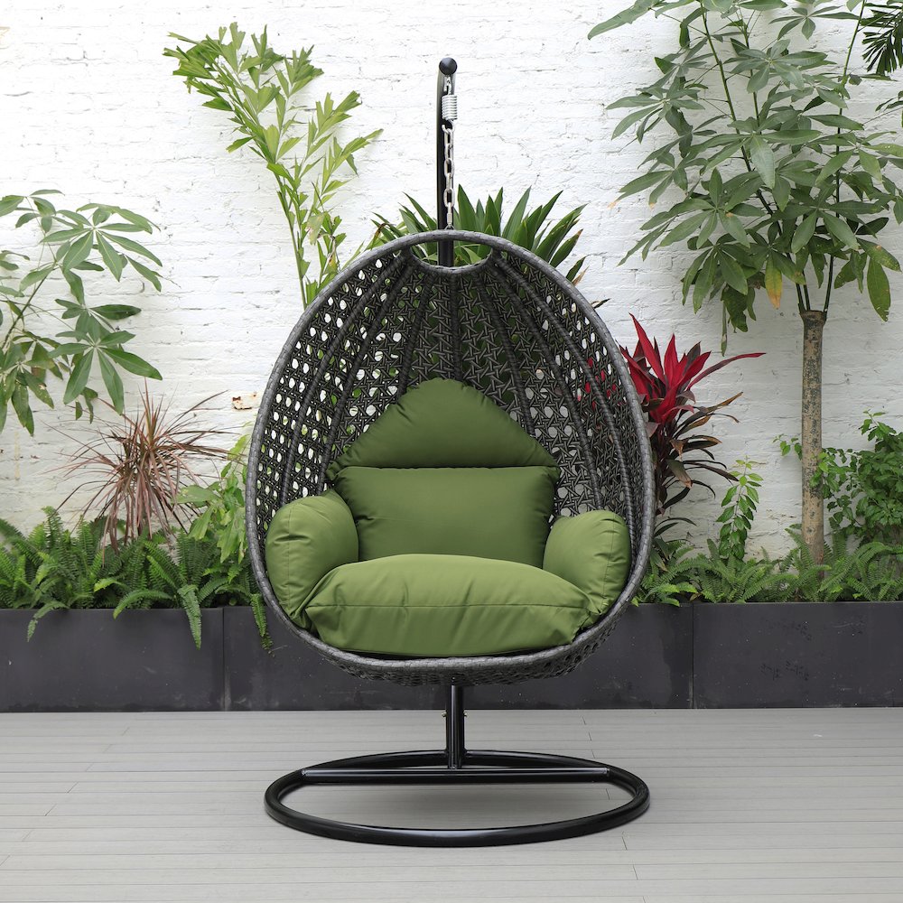 Charcoal Wicker Hanging Egg Swing Chair. Picture 6