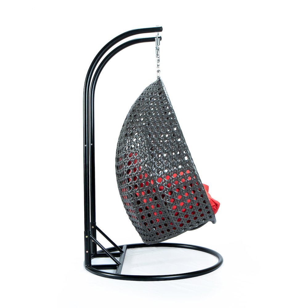 Charcoal Wicker Hanging 2 person Egg Swing Chair. Picture 3