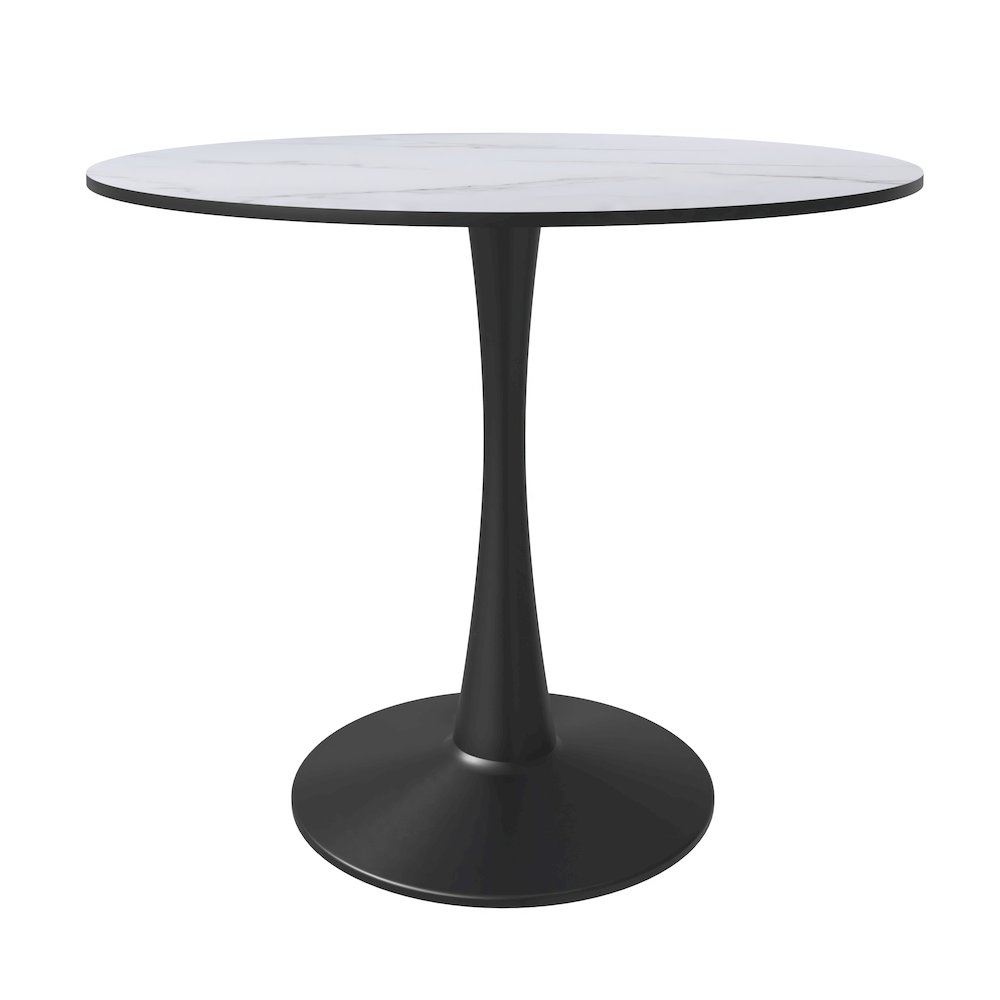 Bristol 31" round dining table Black base with marbled MDF top. Picture 15